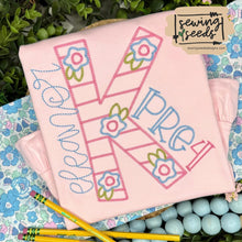 Load image into Gallery viewer, Back to School PreK4 Floral K ALL THREAD Embroidery SS - Sewing Seeds