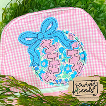 Load image into Gallery viewer, Baseball with Bow Applique SS - Sewing Seeds
