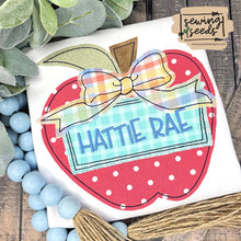 Load image into Gallery viewer, Apple with Bow GIRL Applique SS - Sewing Seeds