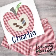 Load image into Gallery viewer, Apple with Seeds Applique SS - Sewing Seeds