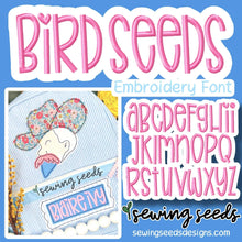 Load image into Gallery viewer, Bird Seeds Embroidery Font - Sewing Seeds