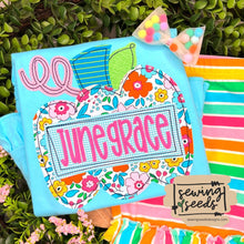 Load image into Gallery viewer, Fall Pumpkin with Name Tag Applique SS - Sewing Seeds