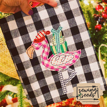 Load image into Gallery viewer, Flamingo with Gifts Applique SS - Sewing Seeds