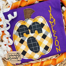 Load image into Gallery viewer, Funky BOY Pumpkin Jack o Lantern Applique SS - Sewing Seeds