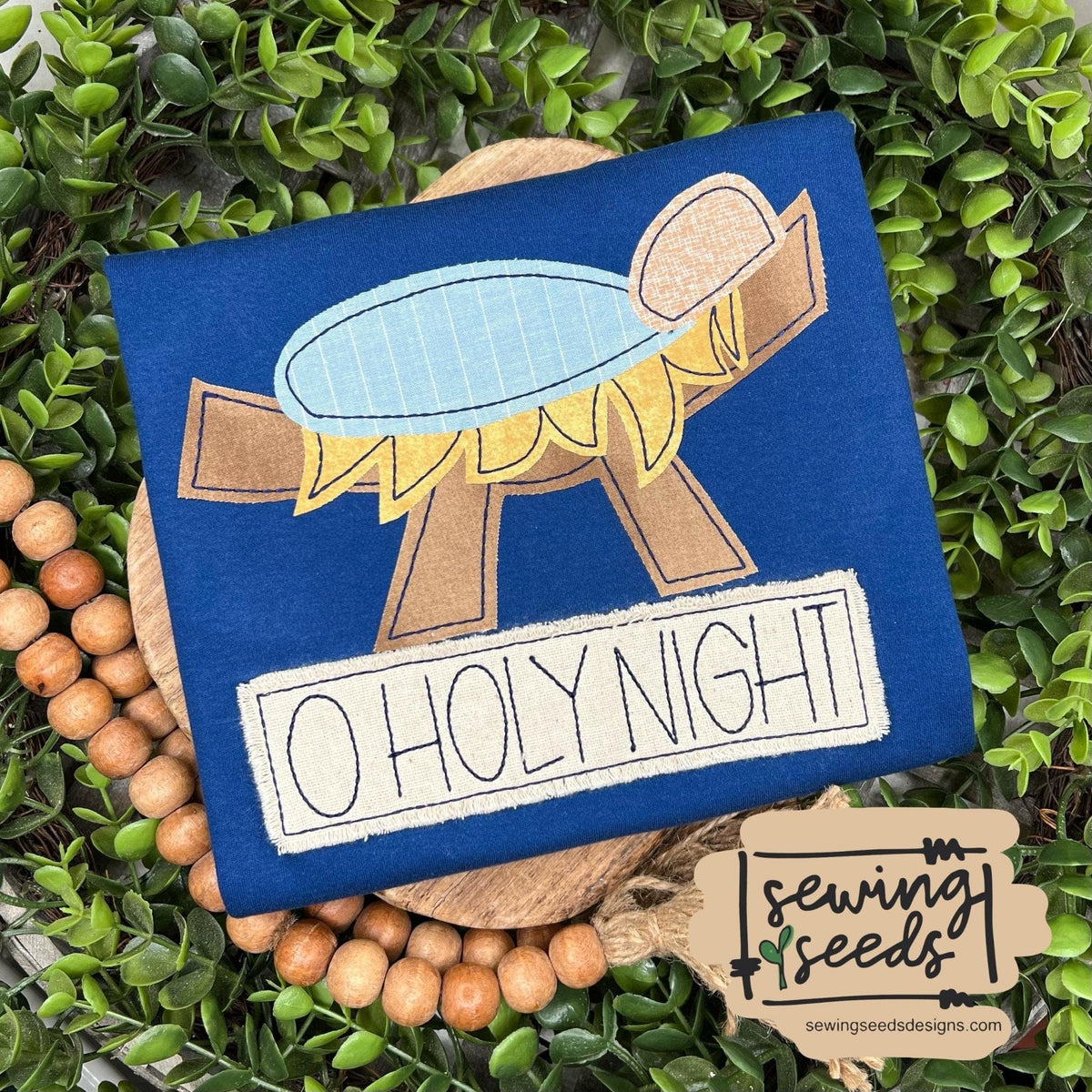 O Holy Night Nativity Baby Jesus Applique SS Sewing Seeds