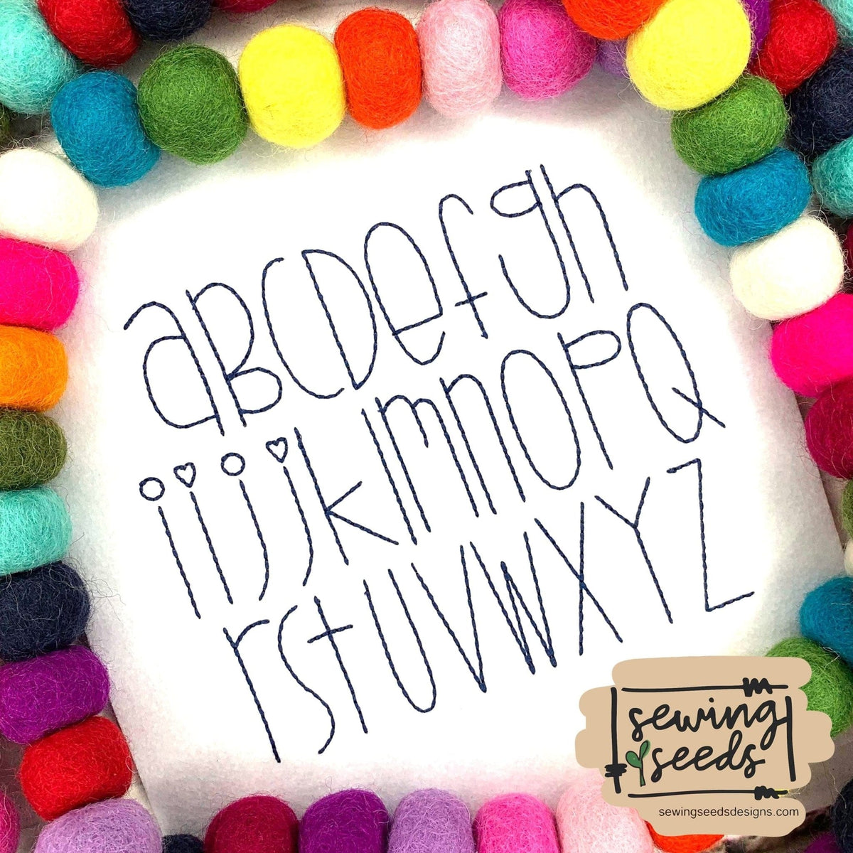 Skinny Seeds BEAN Embroidery Font Sewing Seeds