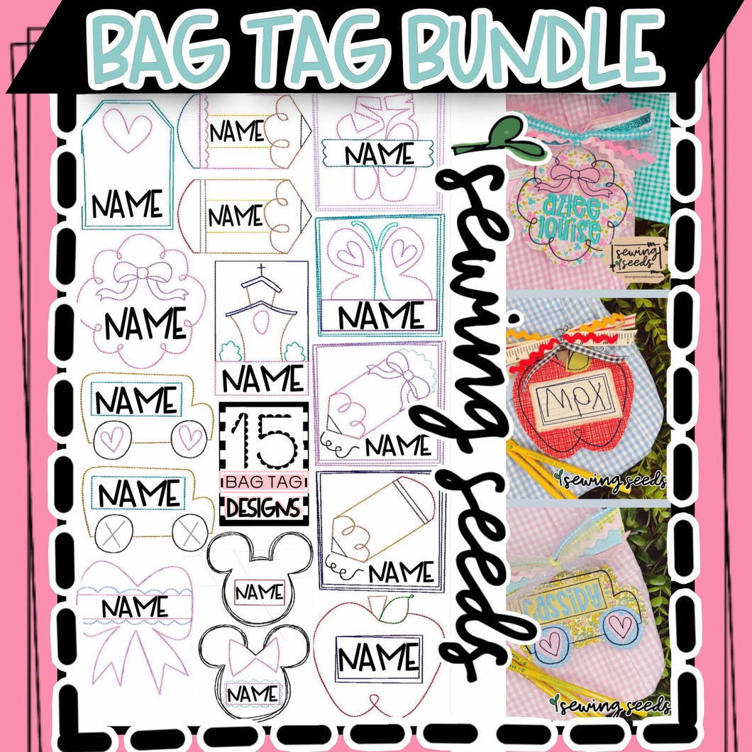 2024 NEW Bag Tag BUNDLE (15 DESIGNS) - Sewing Seeds