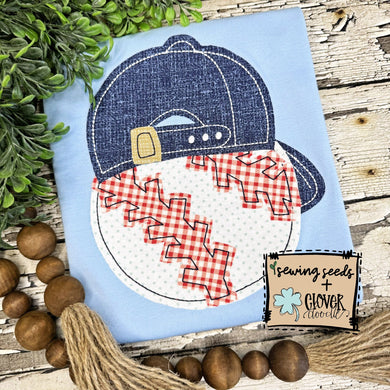 Baseball with Ball Cap Applique SS+CD - Sewing Seeds