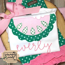 Load image into Gallery viewer, Scalloped Watermelon with Seeds Applique SS - Sewing Seeds