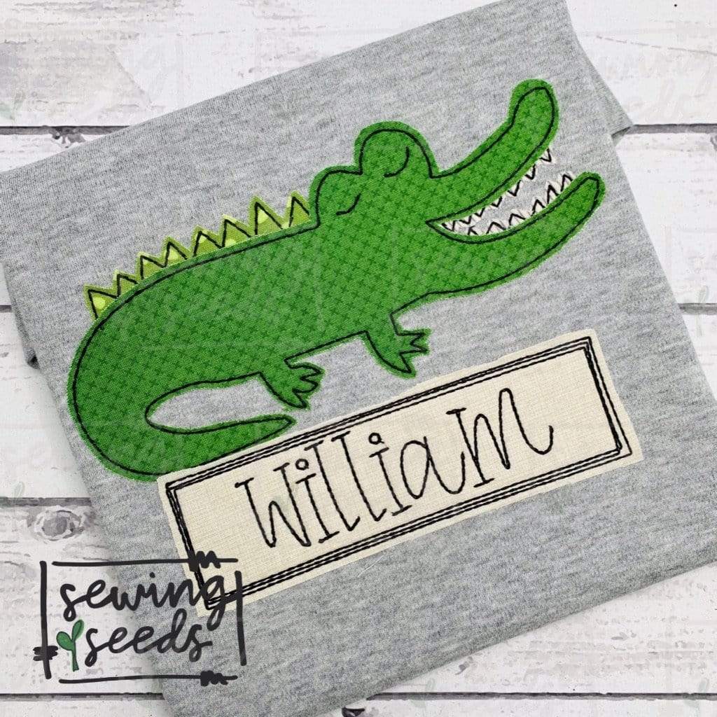 Alligator Applique SS - Sewing Seeds