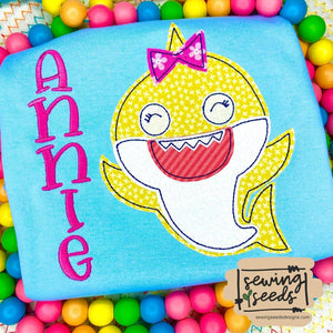 Baby Shark GIRL Applique SS - Sewing Seeds