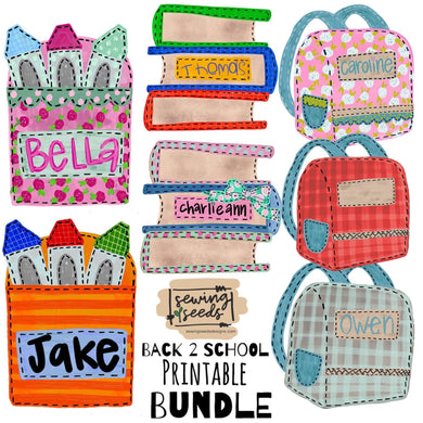 {Back 2 School} Exclusive PRINTABLE Bundle - Sewing Seeds