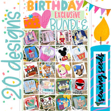 Load image into Gallery viewer, Birthday EXCLUSIVE Applique Bundle (#6)- 20 DESIGNS - Sewing Seeds