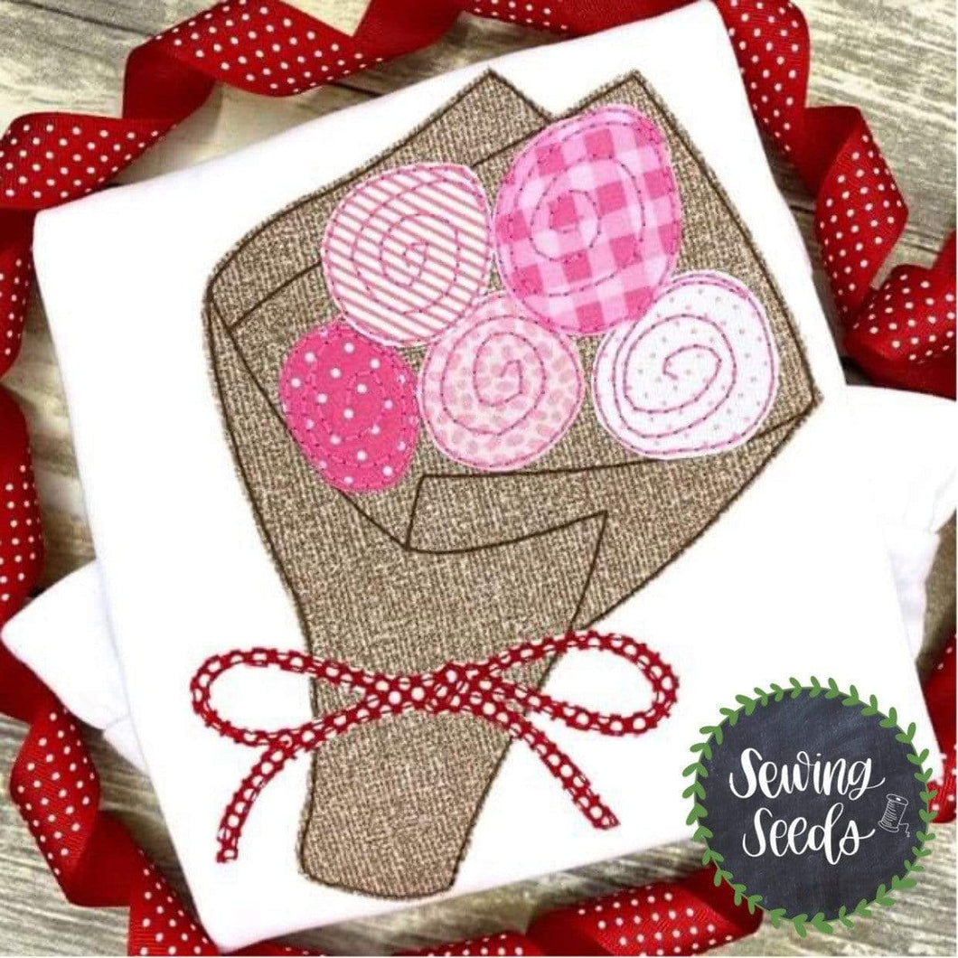Bouquet of Flowers Valentines Applique SS - Sewing Seeds