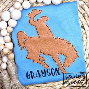 Bronc Rider Horse Applique SS - Sewing Seeds