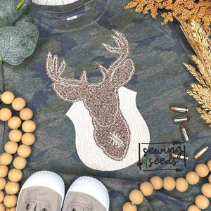 Buck Deer Applique SS - Sewing Seeds