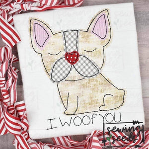 Buster Dog I Woof You Applique SS - Sewing Seeds
