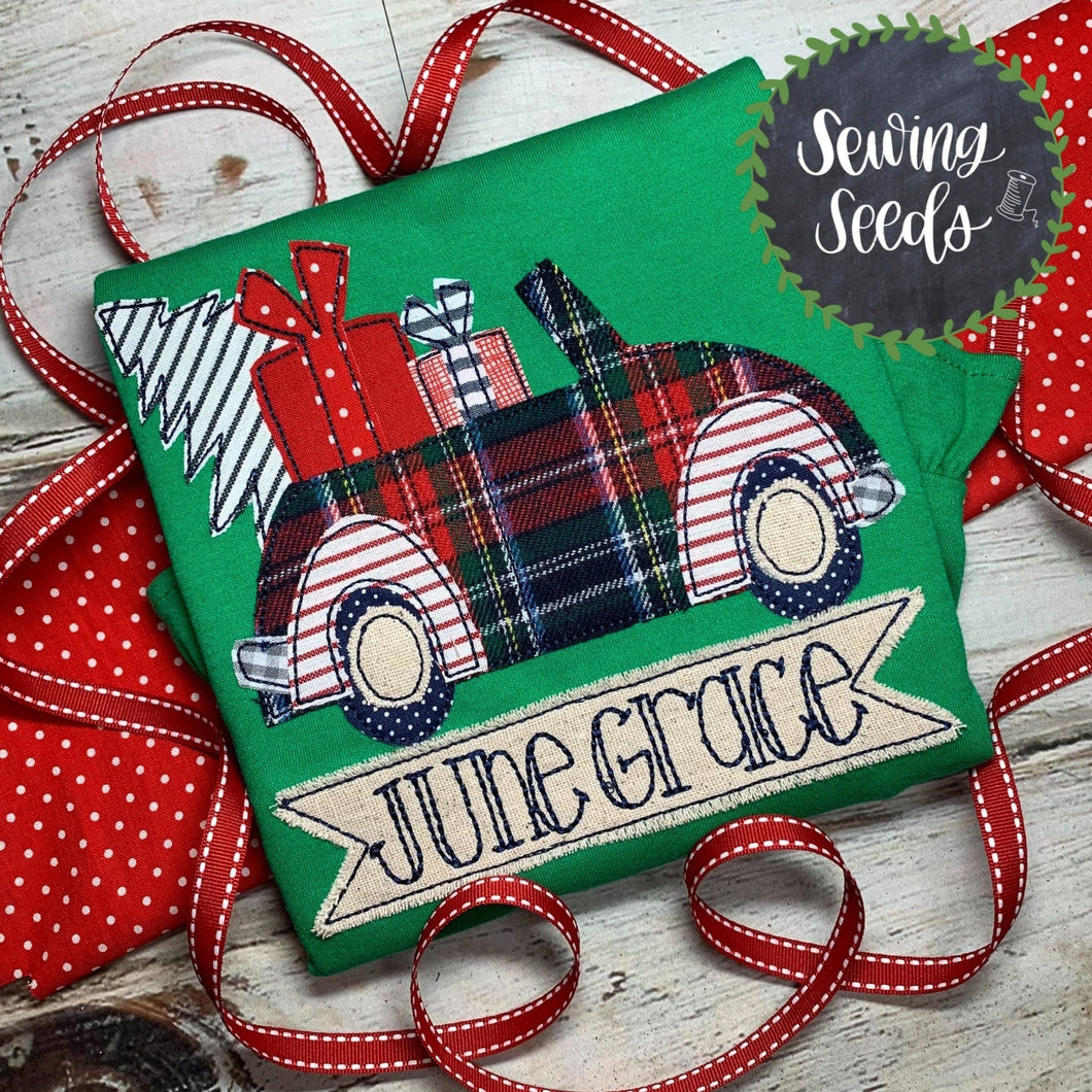 Christmas Car Applique SS - Sewing Seeds