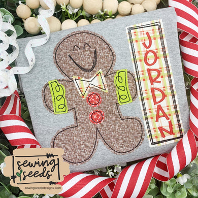 Christmas Gingerbread BOY Applique SS - Sewing Seeds