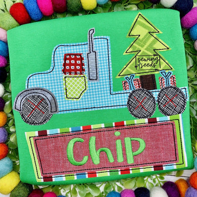 Christmas Semi Truck Applique SS - Sewing Seeds