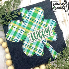 Load image into Gallery viewer, Clover with Name Tag Applique SS - Sewing Seeds