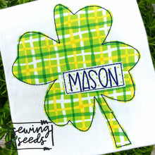 Load image into Gallery viewer, Clover with Name Tag Applique SS - Sewing Seeds