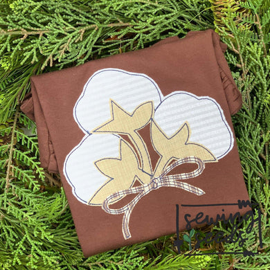 Cotton Cluster with Bow Applique SS - Sewing Seeds