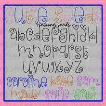 Load image into Gallery viewer, Cutie Seeds BEAN Embroidery Font - Sewing Seeds