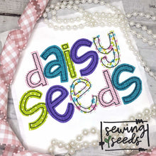 Load image into Gallery viewer, Daisy Seeds Applique Font - Sewing Seeds