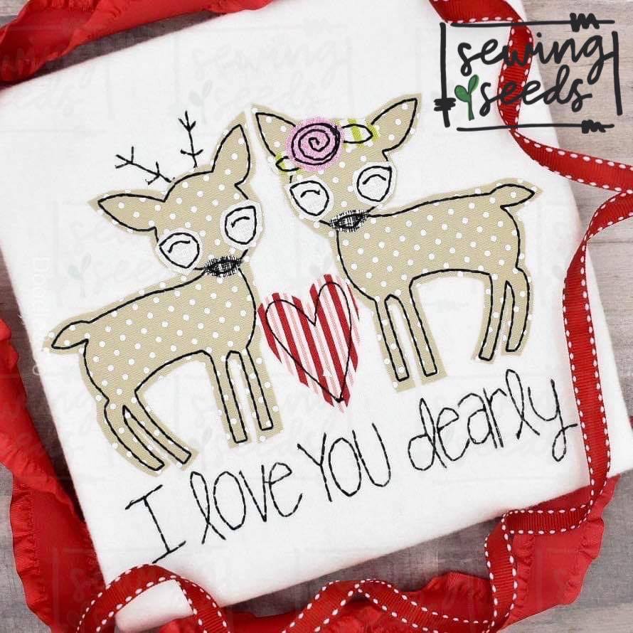 Deer- Love you Dearly Applique SS - Sewing Seeds