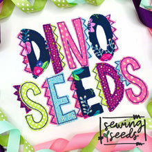 Load image into Gallery viewer, Dino Seeds Applique Font SS - Sewing Seeds