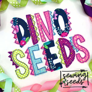 Dino Seeds Applique Font SS - Sewing Seeds