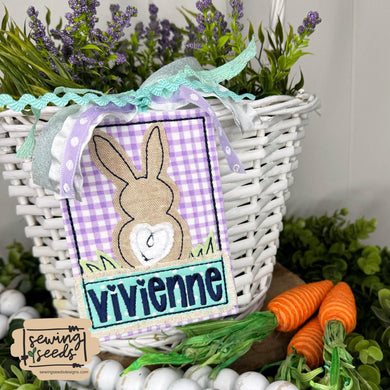 Easter Bunny GIRL Name Tag SS - Sewing Seeds