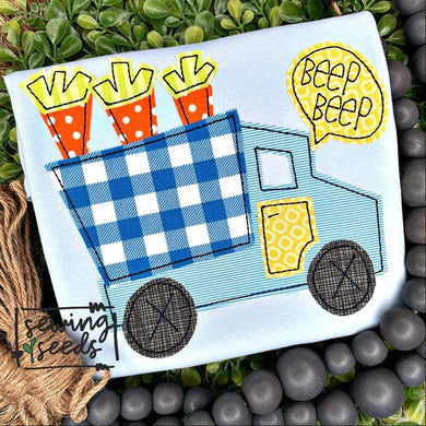 Easter Carrot Dump Truck Applique SS - Sewing Seeds