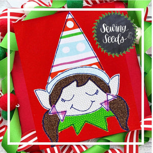 Elf Girl Christmas Applique SS - Sewing Seeds