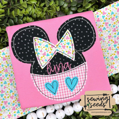 EXCLUSIVE Minnie with Hearts Applique SS - Sewing Seeds