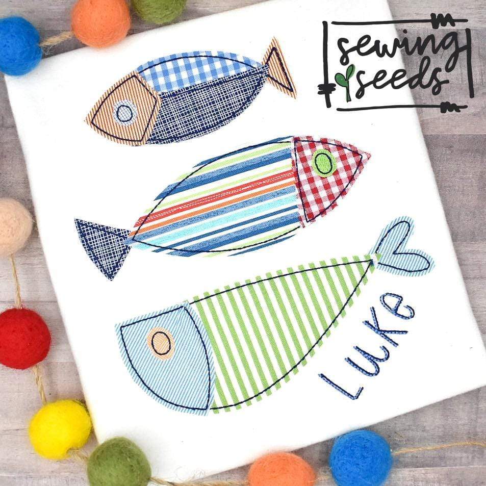 Fish Trio Applique SS - Sewing Seeds