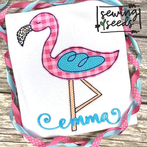 Flamingo Applique SS - Sewing Seeds