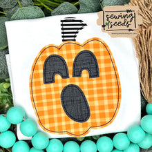 Load image into Gallery viewer, Funky BOY Pumpkin Jack o Lantern Applique SS - Sewing Seeds