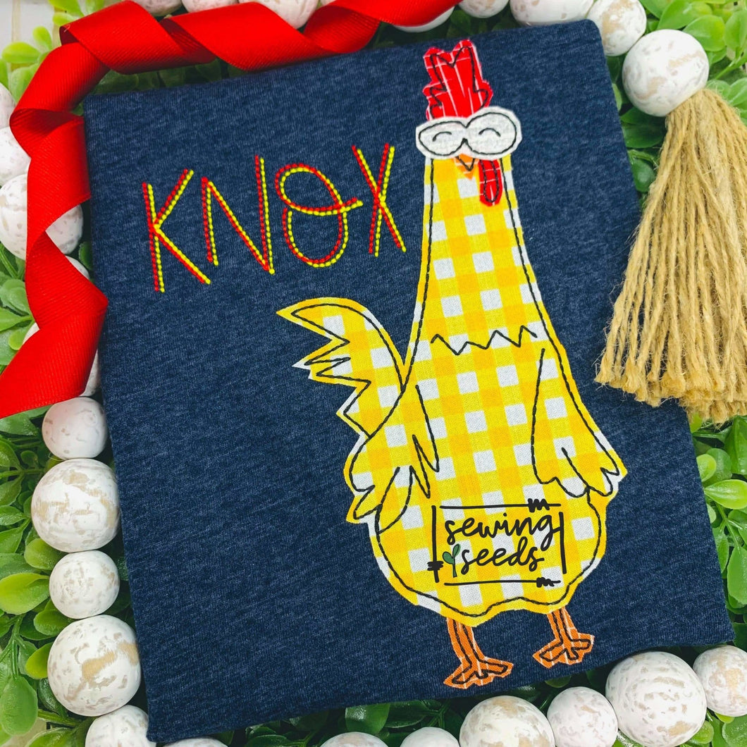 Funky Chicken Applique SS - Sewing Seeds