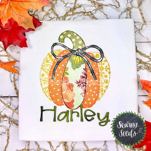 Funky Simple Pumpkin Pieces Applique SS - Sewing Seeds