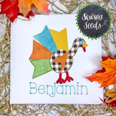 Funky Turkey Thanksgiving Applique SS - Sewing Seeds