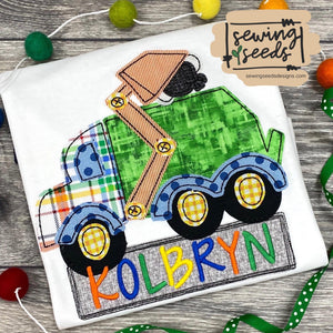 Garbage Truck Applique SS - Sewing Seeds