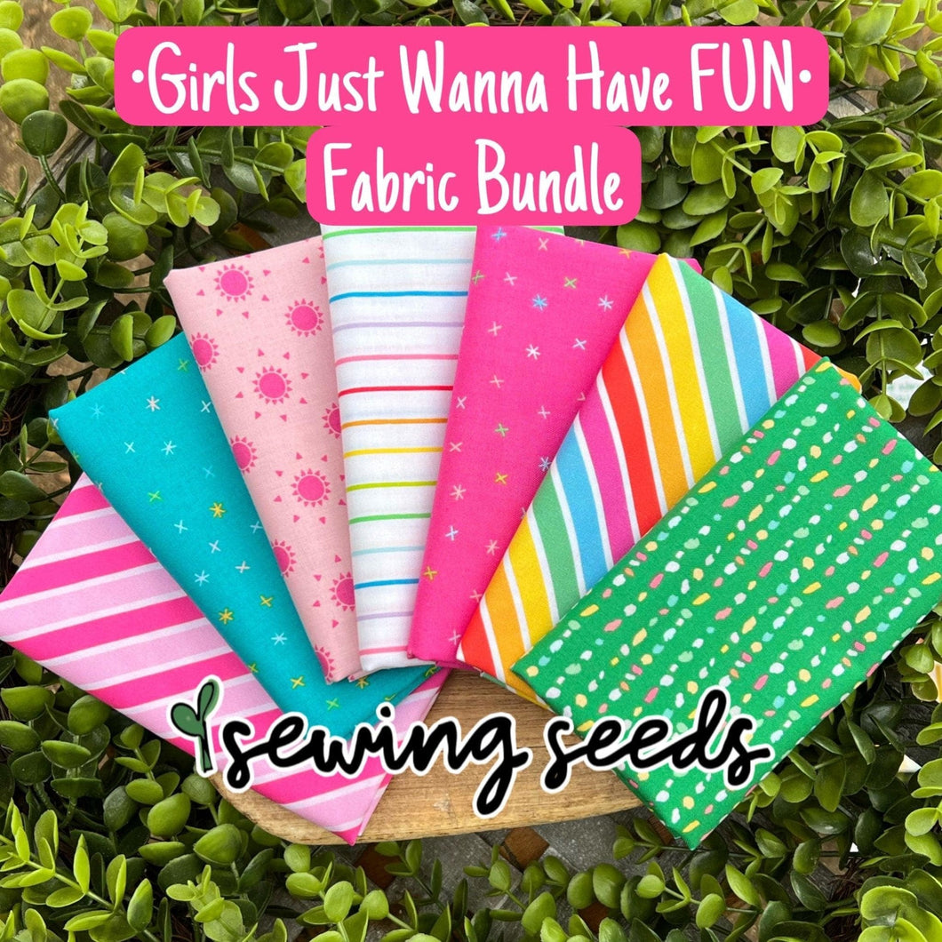 Girls Just Wanna Have FUN Fabric Bundle (1/4 yard cuts of each pattern) - Sewing Seeds