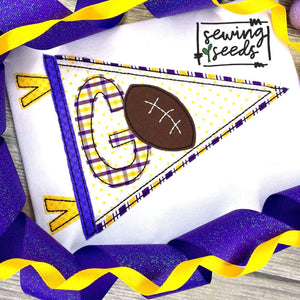 Go Football Banner Applique SS - Sewing Seeds