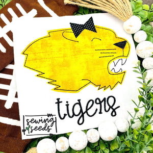 Gold Tiger GIRL Applique SS - Sewing Seeds