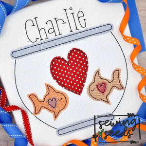 Goldfish Love Applique SS - Sewing Seeds