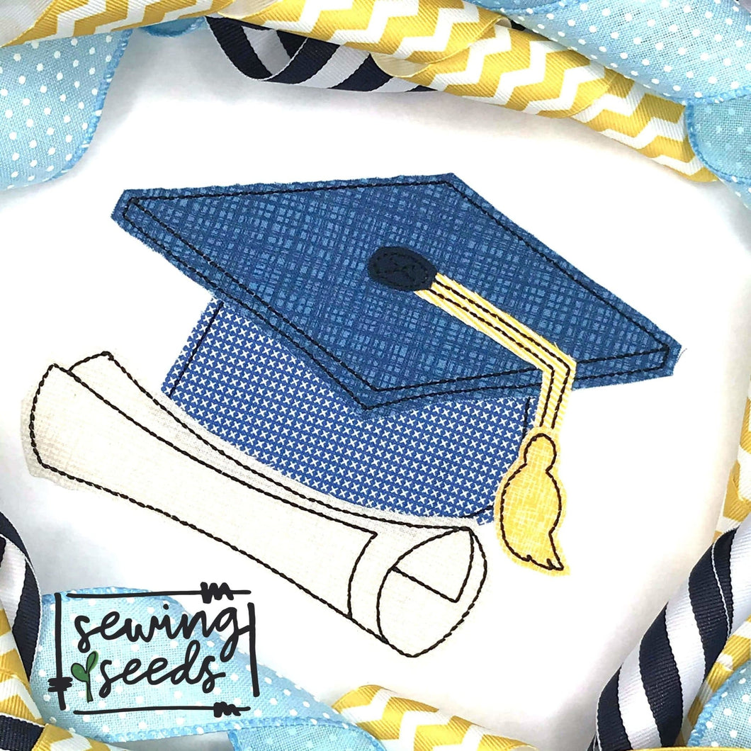 Graduation Hat and Diploma SS - Sewing Seeds