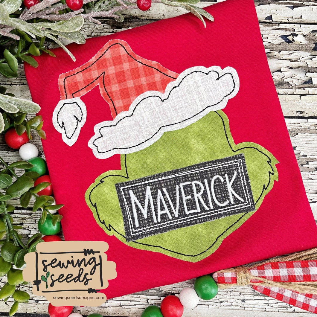 Grinch Applique SS - Sewing Seeds