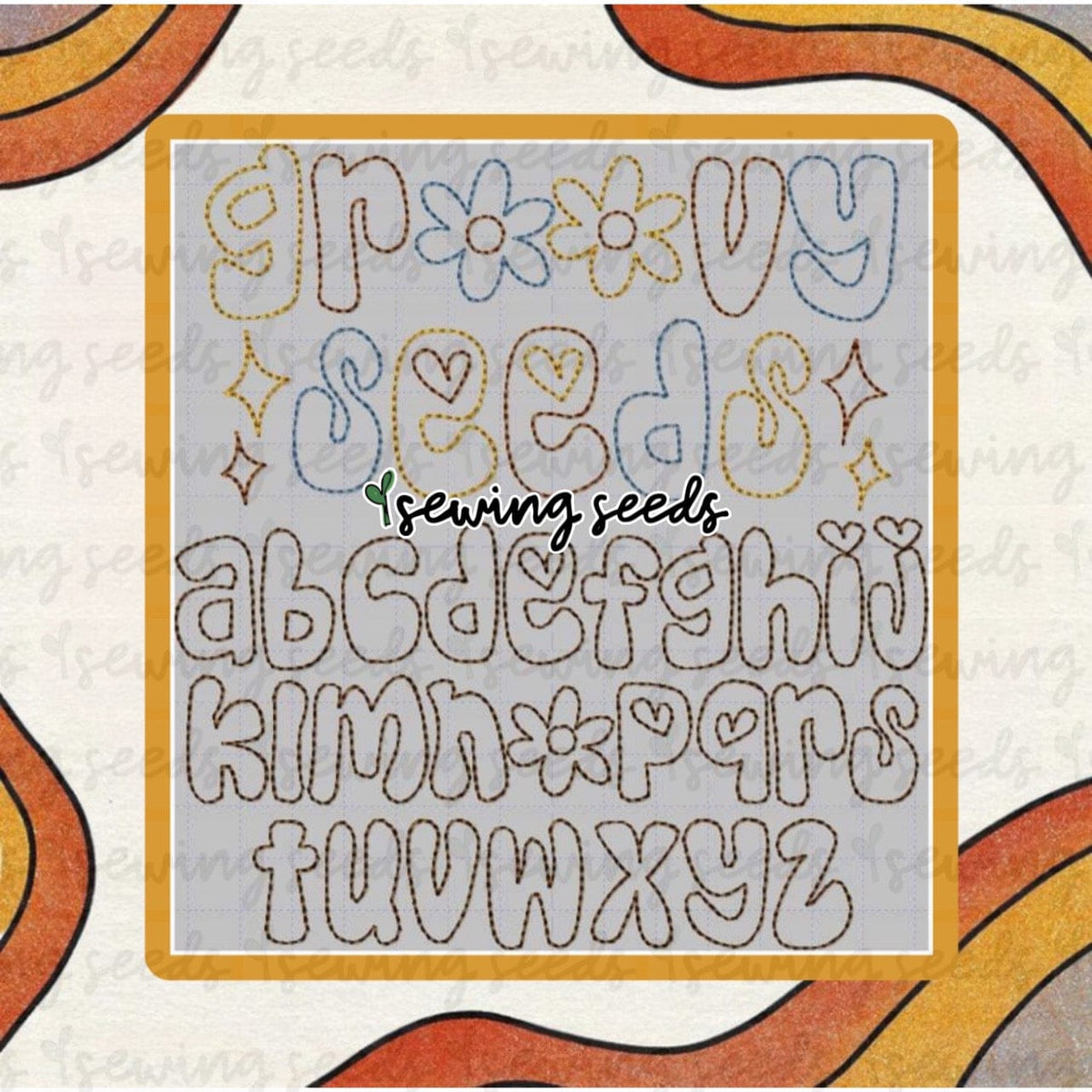 Groovy Seeds Appliqué Font – Sewing Seeds